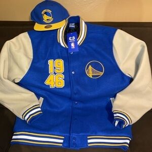 NBA Blue and White Bomber Jacket